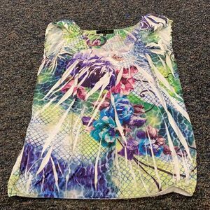 BLEU Bedazzled Floral Top sz. S